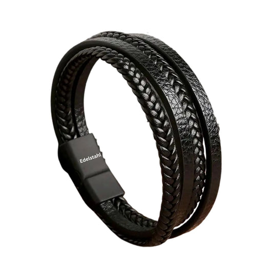Herren-Lederarmband mit Edelstahlverschluss